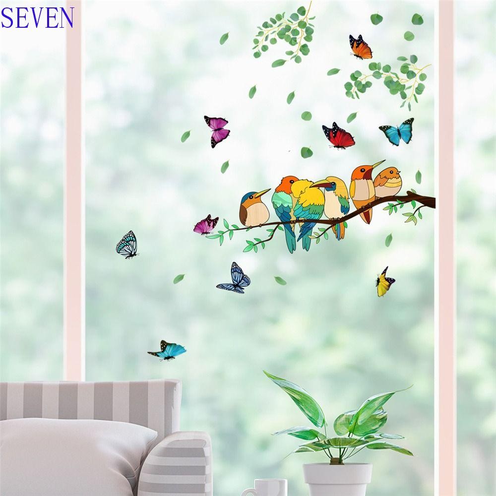 SEVEN Window Stickers Anti-collision 3D Simple Fridge Decals Home Decor ...