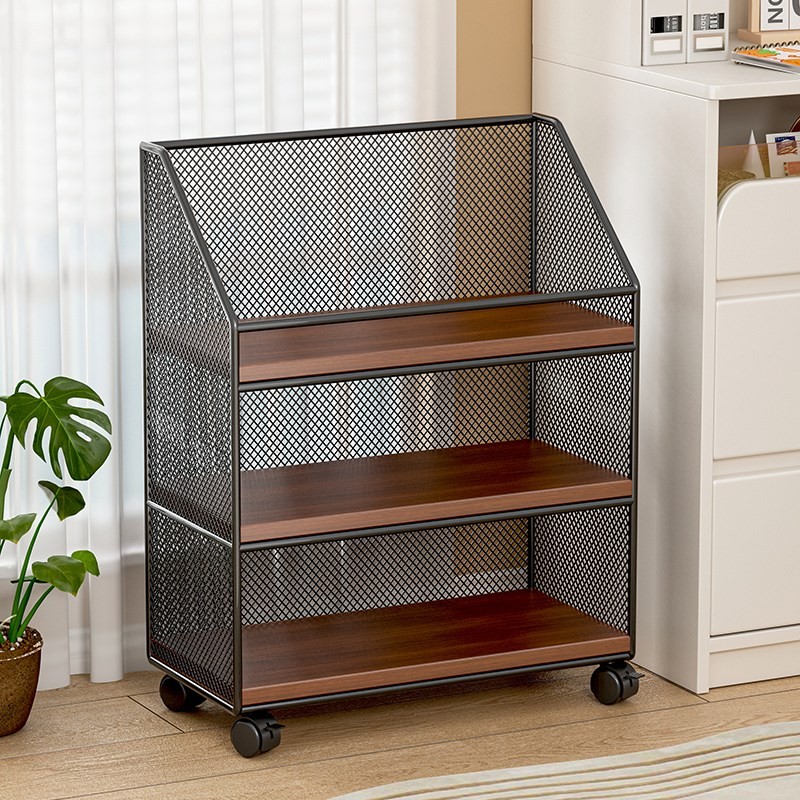 Movable Bookshelf Bag Layered Rack Small Cart Storage Rack Bag ...