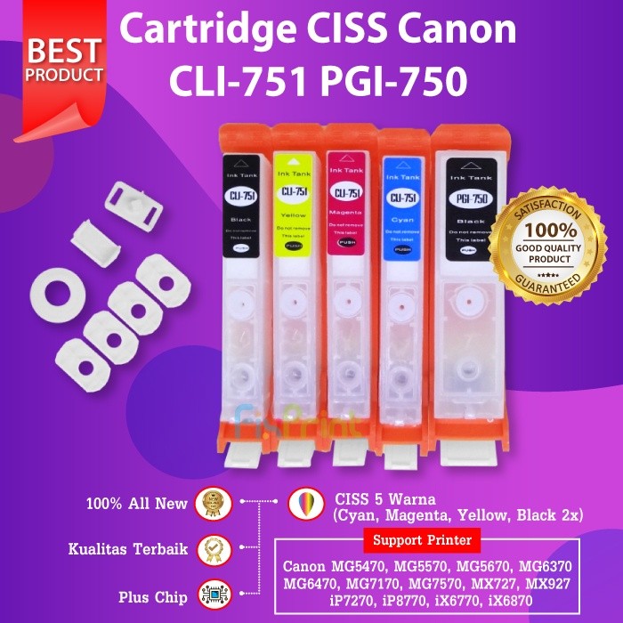 FixPrint Cartridge Tinta Infus PGI 750 CLI 751 CISS MG5470 MG5570 MG5670