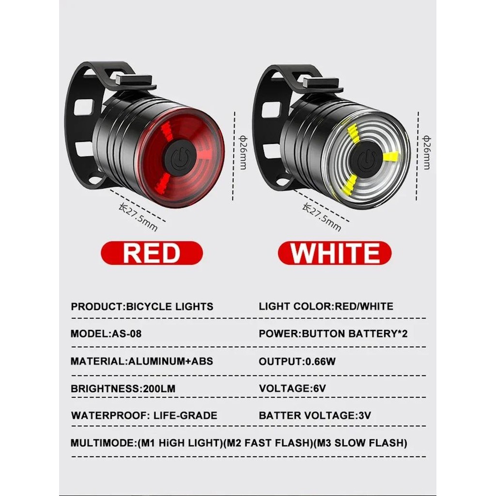 Bike Front Rear Light High Brightness Bicycle Headlight Mtb Taillight ...