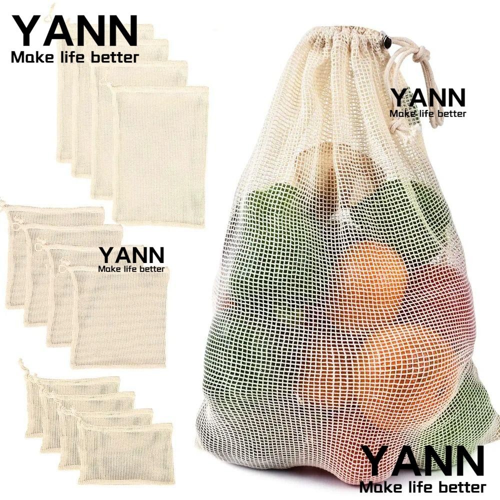 YANN1 Cotton Mesh Bag, Large Capacity Reusable Mesh Shopping Bag, Light ...