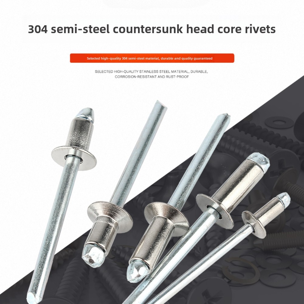 [Q2] Half Steel 304 Round Head Rivets M3/M3.2/M4/M4.8/M6.4 | Shopee ...