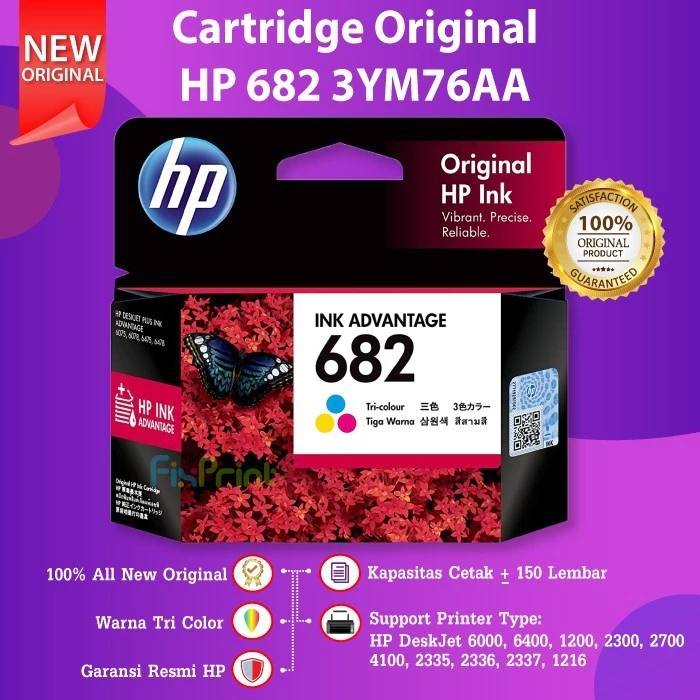 FixPrint Original HP 682 Black 3YM77AA Cartridge Tinta 6078 6475 6478 4176 2336 - Gambar 2