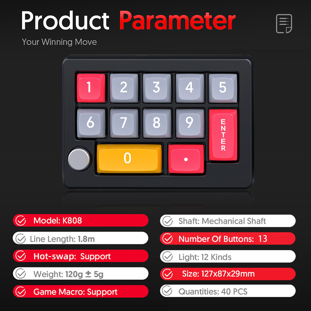 K808 Mechanical Keyboard Fully Hot Swappable Mechanical Switch Mini ...
