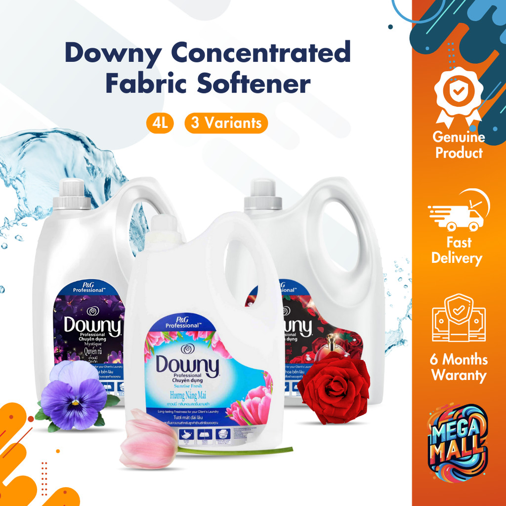 Downy Concentrated Fabric Softener 4L - Sunrise, Mystique, Passion Long ...