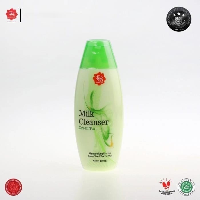 Viva Milk Cleanser Green Tea 100 ml / Merah Jingga Official - Gambar 3