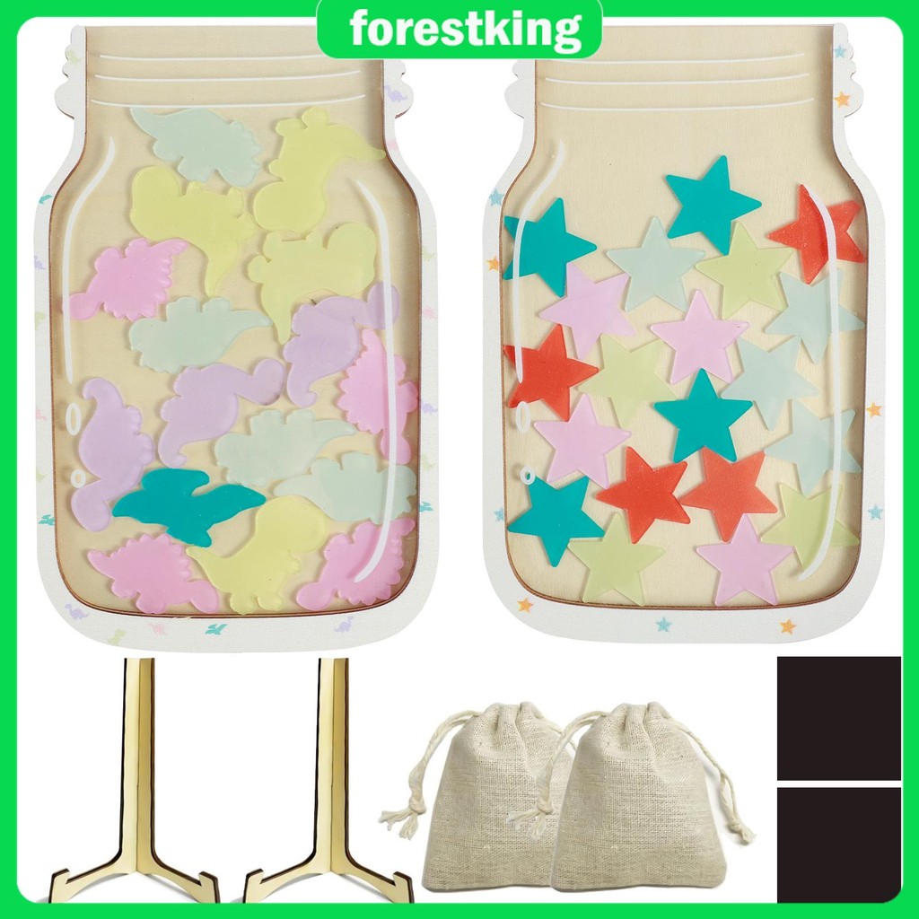 2 Pcs Reward Jars for Kids Wood Personalized Dinosaurs and Stars Jar ...