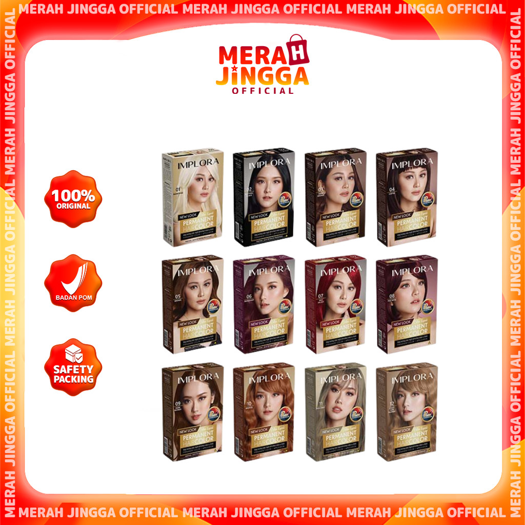 IMPLORA New Permanent Hair Color / Merah Jingga Official
