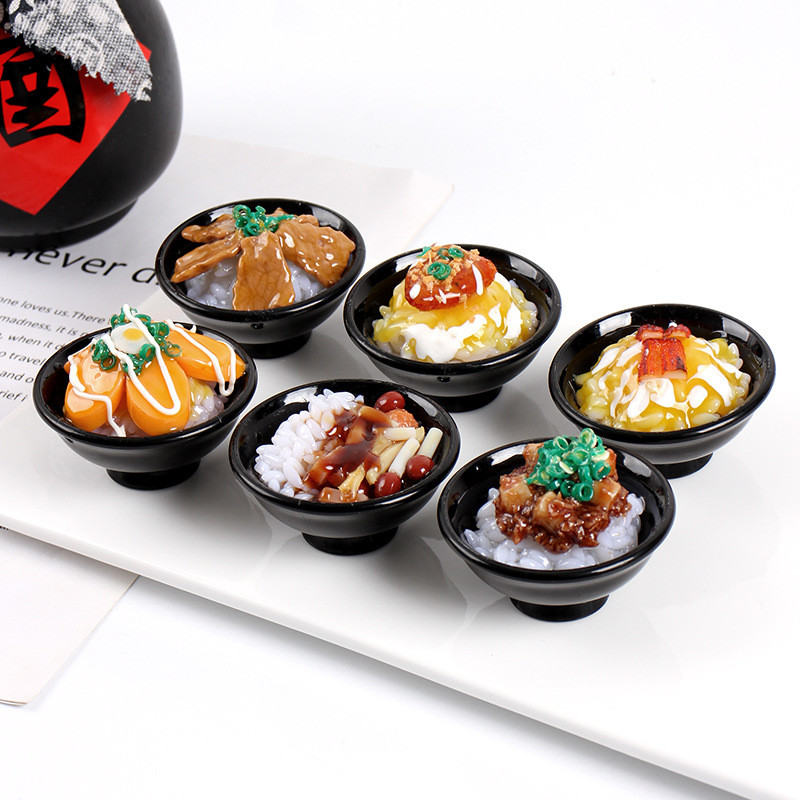 Simulation Food over Rice Model Keychain Pendant Japanese Candy Toy ...