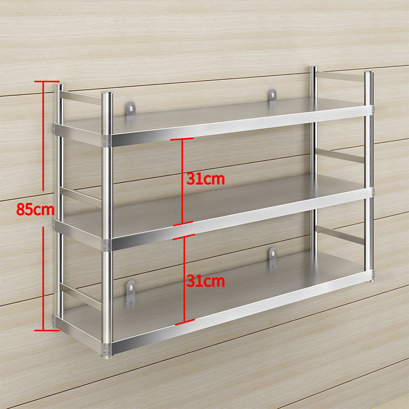 [48H Shipping] Kitchen Wall-Mounted Storage Rack Stainless Steel Shelf ...