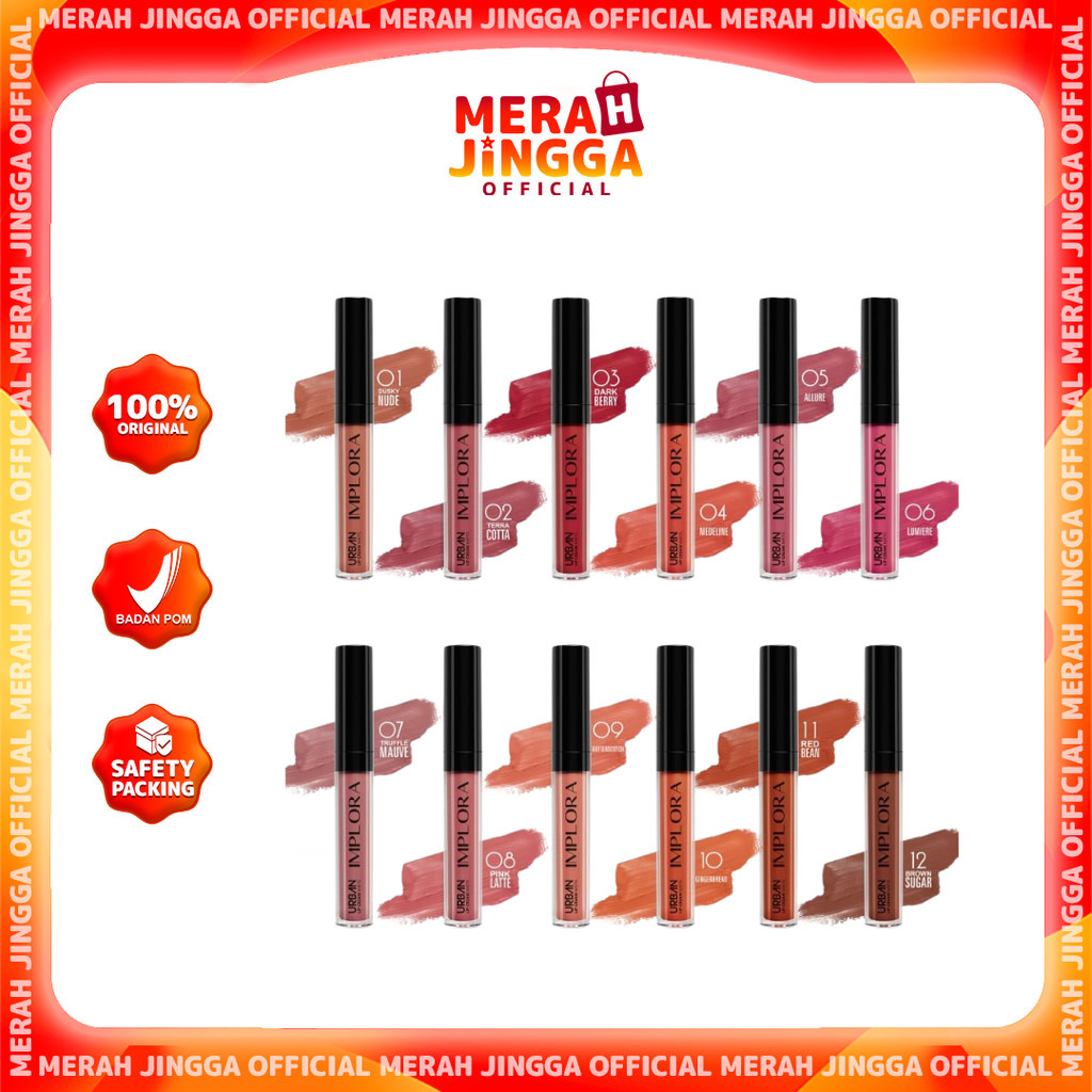 IMPLORA URBAN MATTE LIP CREAM / Merah Jingga Official