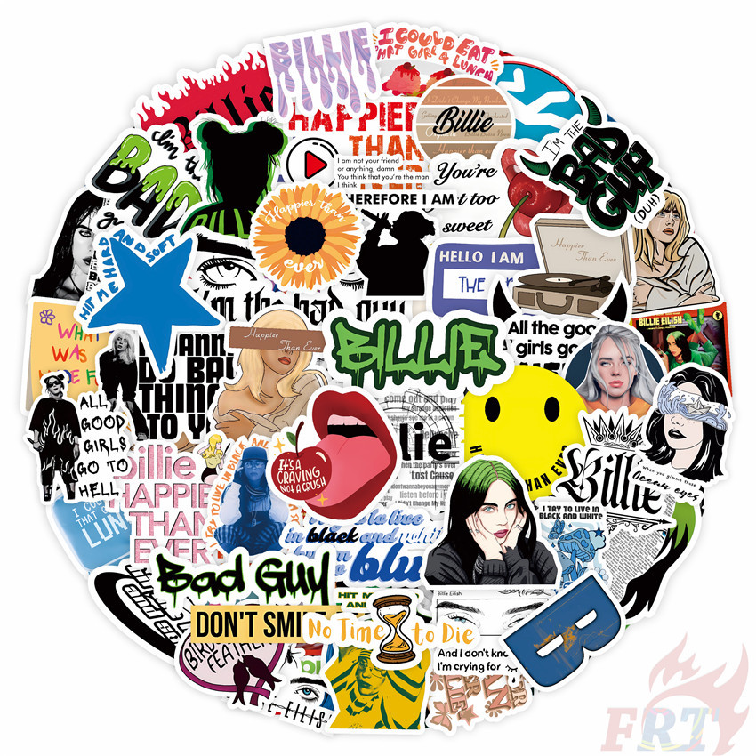 100Pcs/Set Billie Eilish . ♬ Mixed Music Album Stickers DIY Fashion ...