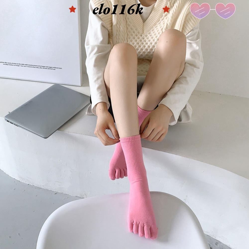 ELO11 Split-toe Socks, Sweat Absorption Bright Colors Five-finger Socks ...