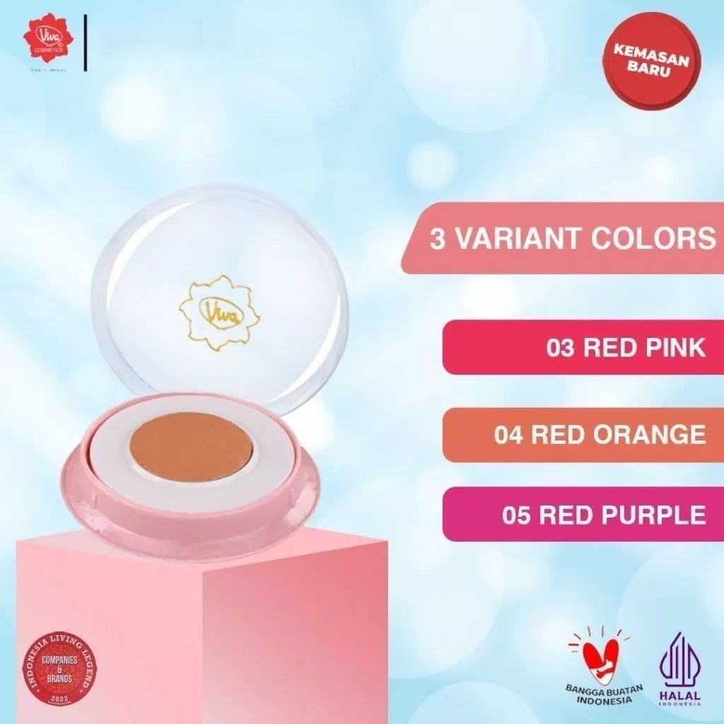 Viva Fin Touch Blush On 2gr / Blush On / Make Up / Makeup / Merah Jingga Official - Gambar 3