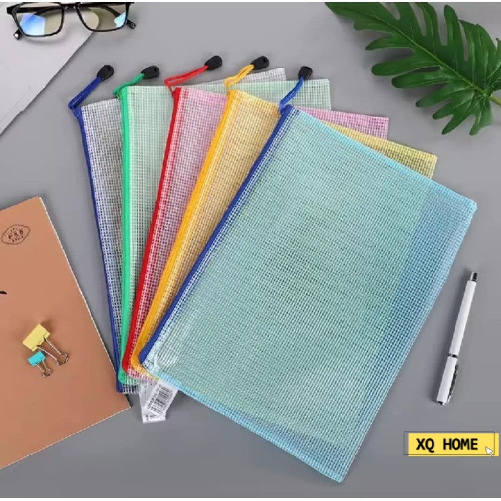 A4 File Bag Mesh Zipper File Folder Document Bag Waterproof Student ...