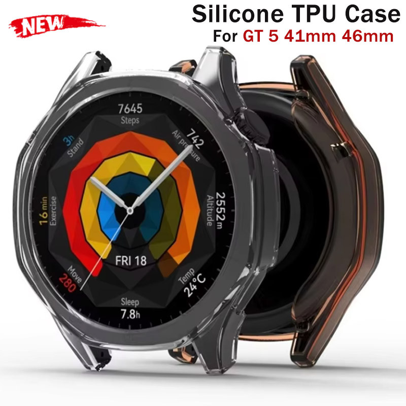 Silicone TPU Case For Huawei Watch GT 5 41mm 46mm Smartwatch Screen Protector Frame Bumper for Huawei Watch GT5 Cover Shell