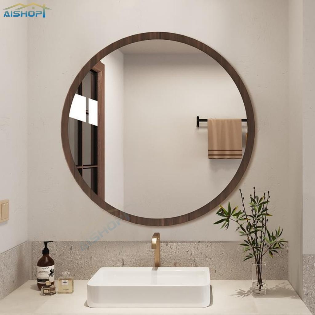[SG Seller]French Vintage Round Mirror HD Wall Mounted Mirror Solid ...