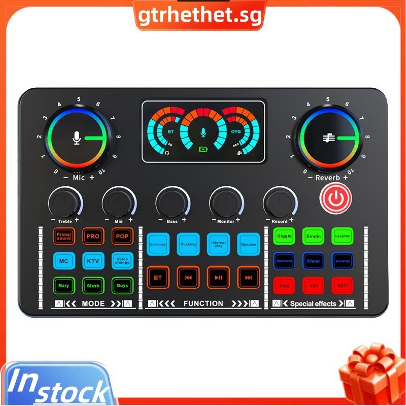 P300 Professional Podcast Sound Card - Live Streaming Audio Mixer For PC & Smartphone