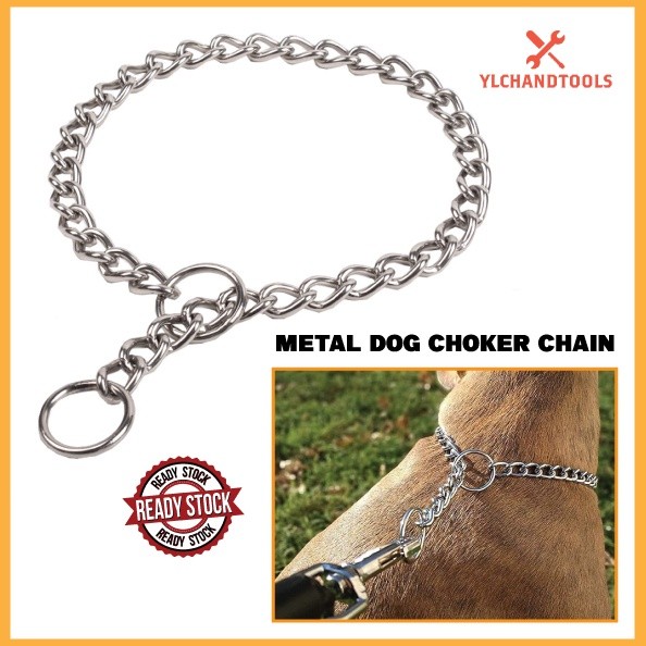Metal Dog Choker Chain Training Collar Anti-Pull With Ring !!!READY ...
