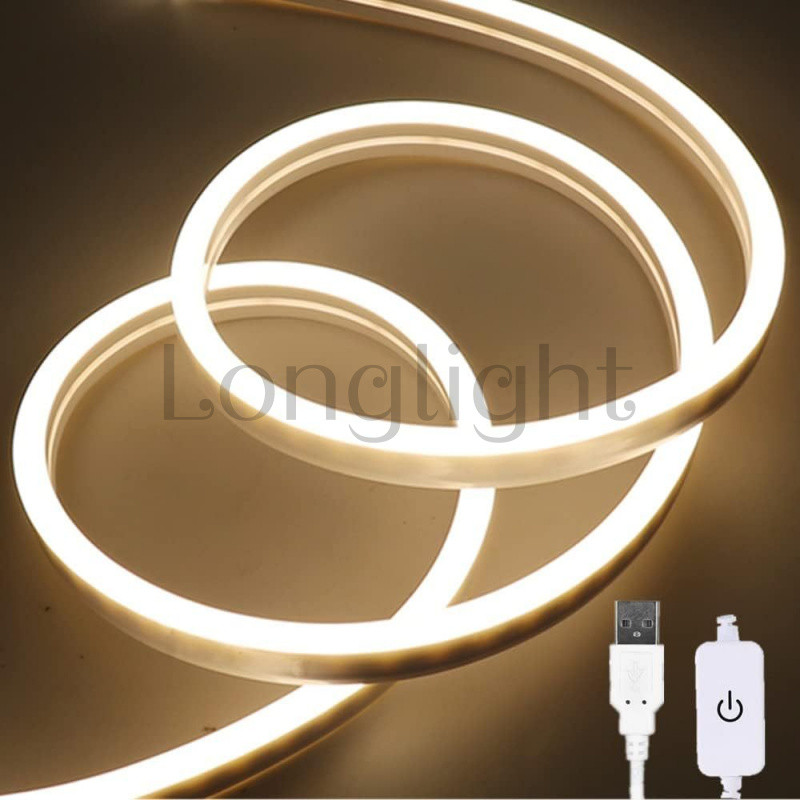 5V USB COB LED Neon Rope Strip Lights, 120LED/m Waterproof Neon ...