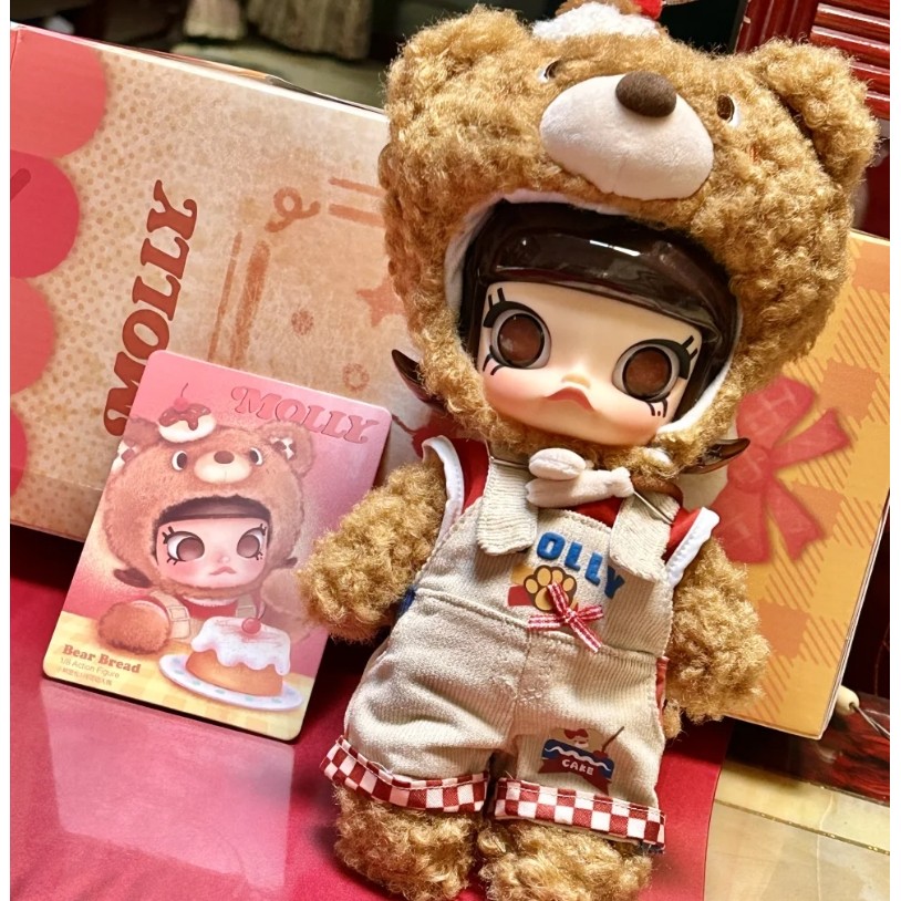 POP MART MOLLY Bear Bread 1/8 Action Figure Cute Model Doll