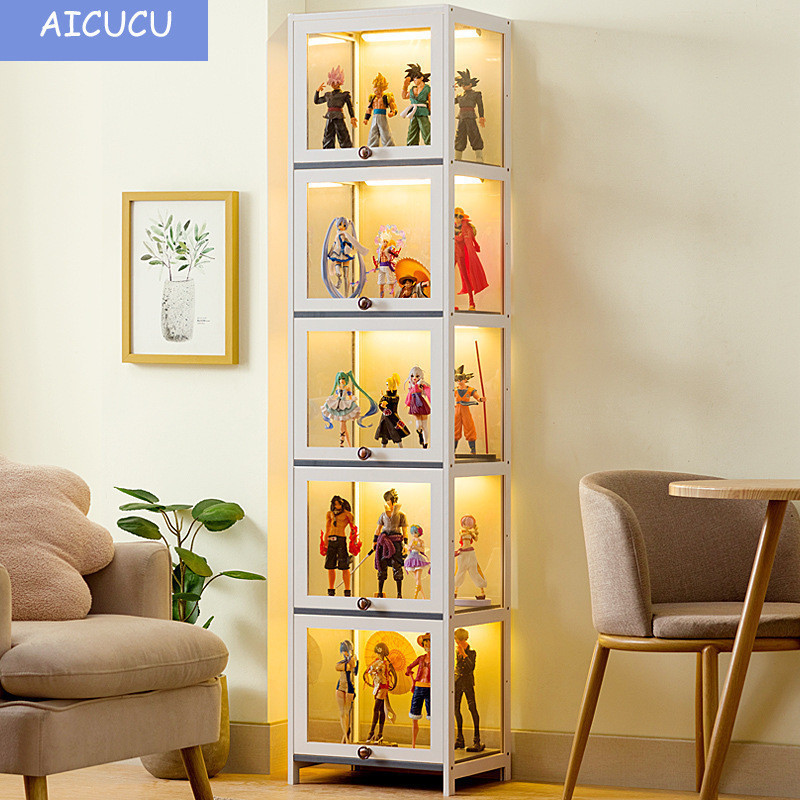 MXXH ACC Display Cabinet Acrylic Transparent Imitation Glass Shelf ...