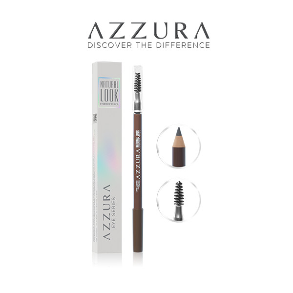 AZZURA Eyebrow Pencil dengan brush lembut yang akan bentuk alis mata / Merah Jingga Official - Gambar 4