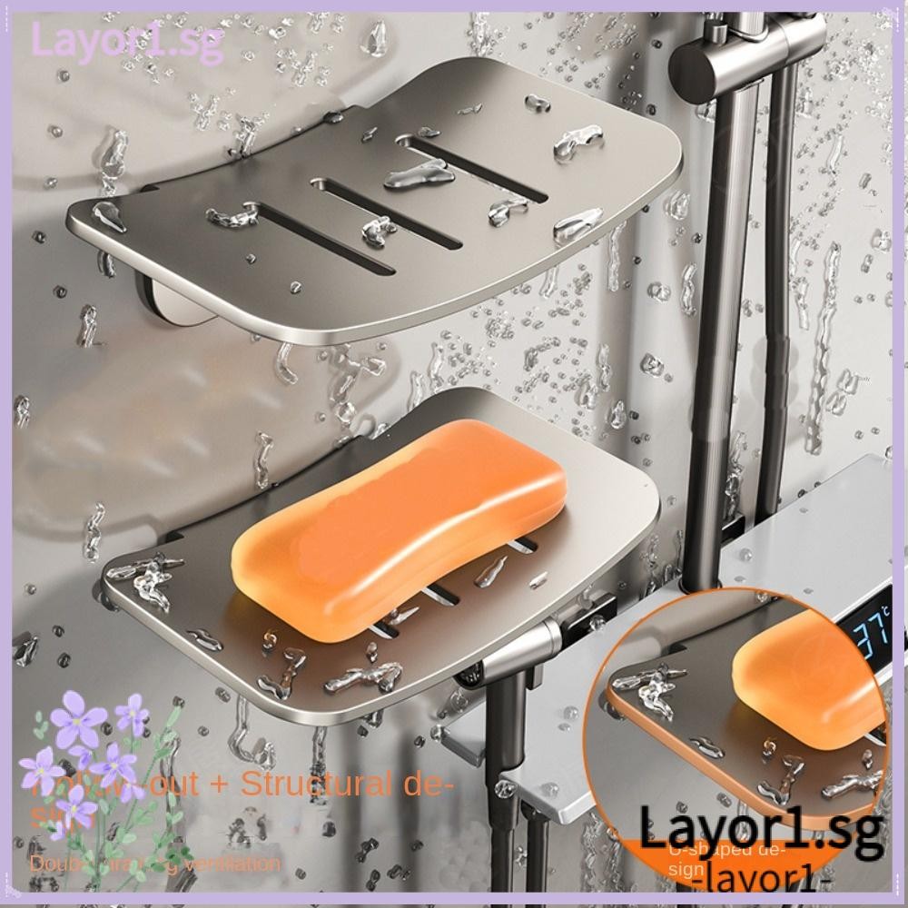 LAYOR1 Soap Dish, Metal Wall Mounted Soap Box, Useful Drainable Soap ...