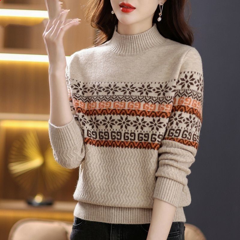 Women's Sweater 2024 Autumn/Winter Korean Style Versatile Half
