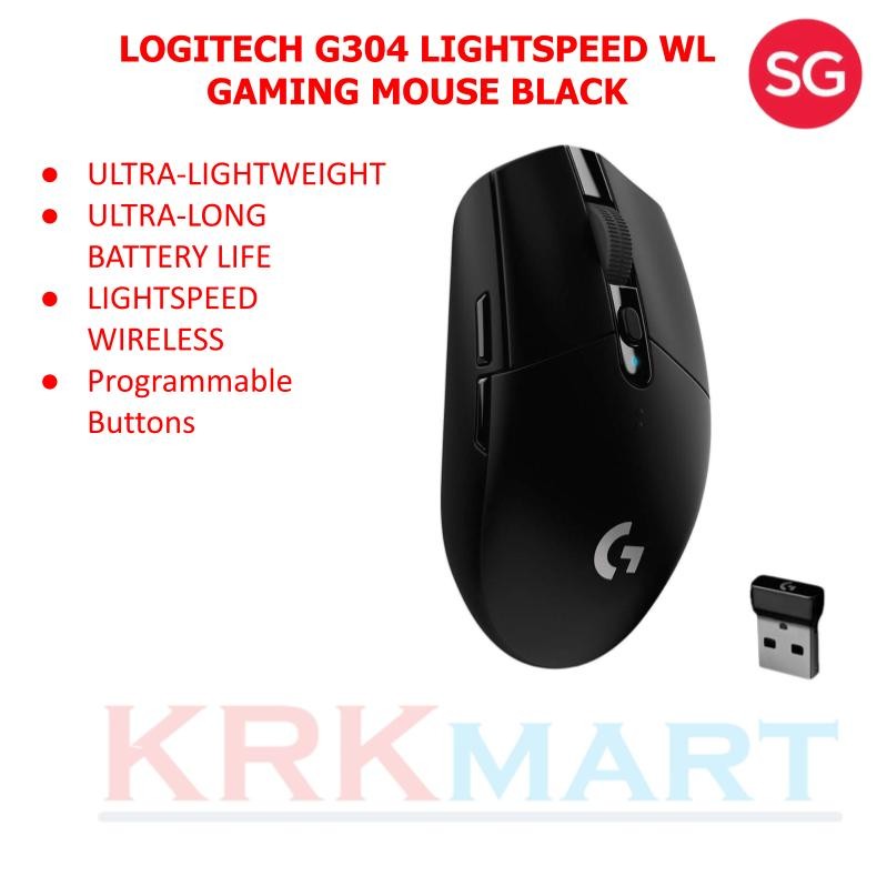 Logitech G304 Black LIGHTSPEED Wireless Gaming Mouse(2 year logitech ...