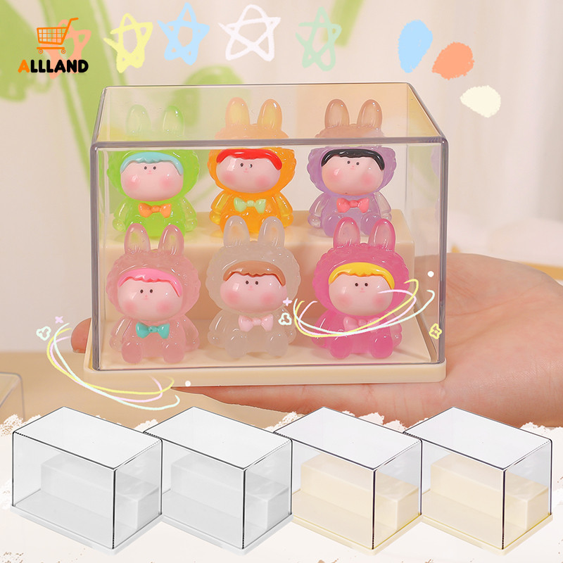 Creative Double Layers Transparent Mini Cartoon Doll Storage Box ...