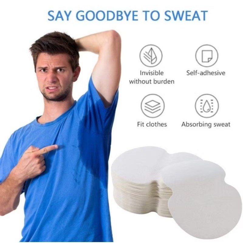 1LEMBAR Armpit Sweat Pad Alas Ketiak Anti Keringat Pembalut Bantalan Penyerap Basah Ketek Burket Sekali Pakai Serbaguna Warna Putih A351 - Gambar 3