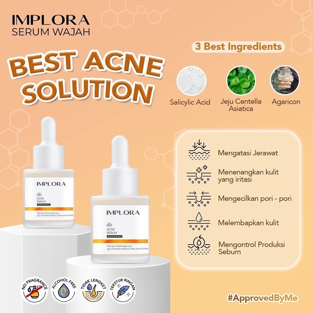 IMPLORA Acne Serum / Serum Wajah Acne / Merah Jingga Official - Gambar 4