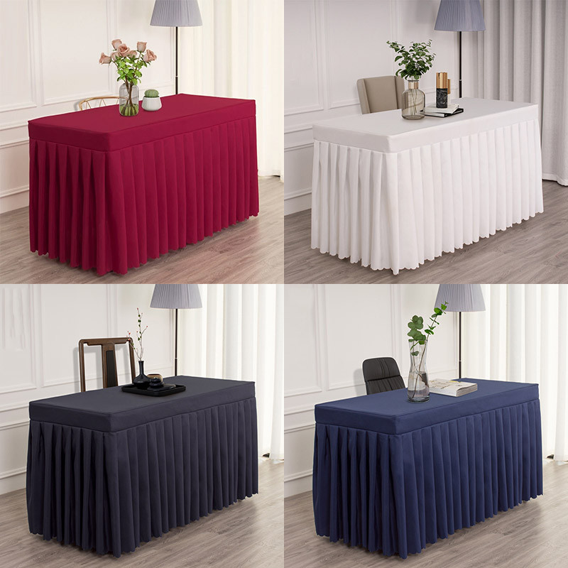 Rectangular Conference Table Cloth Cover Banquet Tablecloth Skirt Cover ...