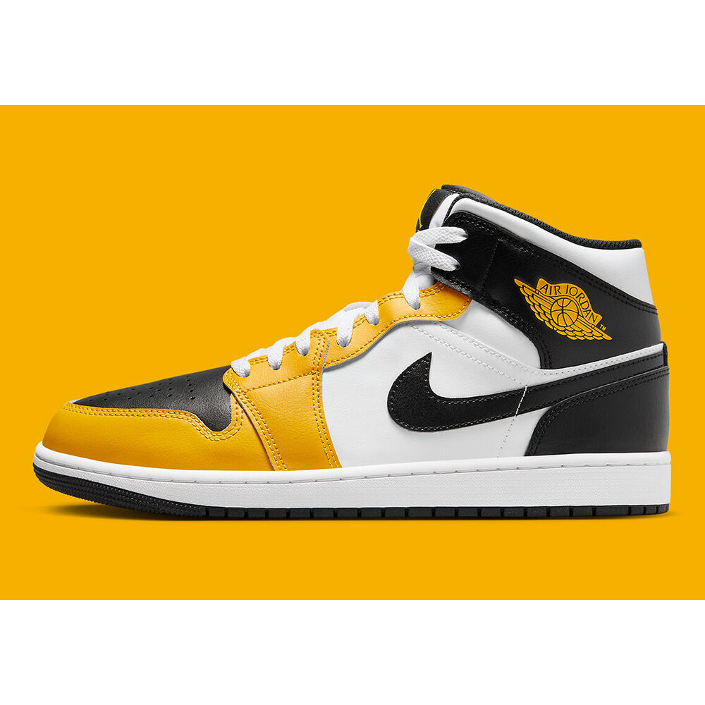 Nike Air Jordan 1 Retro Mid Taxi Yellow Ochre White Black DQ8426-701 Men's