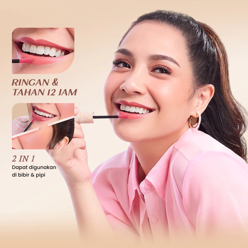 Hanasui Mattedorable Lip Cream / BOBA EDITION / Merah Jingga Official - Gambar 3