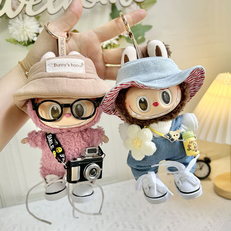 17cm blind box Labubu pendant Baby clothes hat Camera kettle Shoes ...
