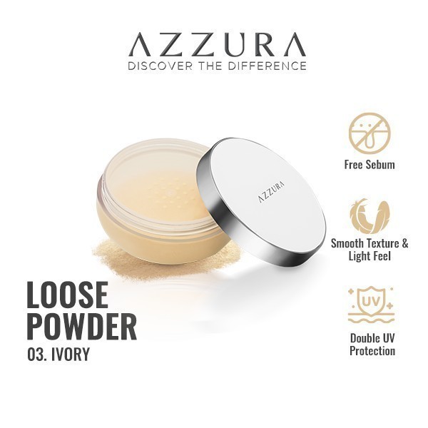 AZZURA Loose Powder Bedak Tabur / Merah Jingga Official - Gambar 3