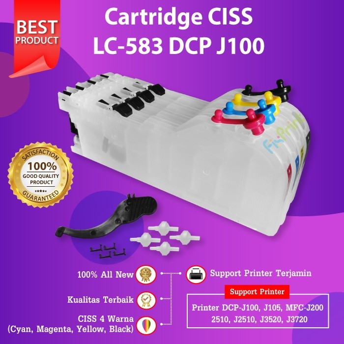FixPrint CISS Infus LC583 LC-583 Cartridge Tinta Printer MFC-J3520 J3720 J2510 - Gambar 2