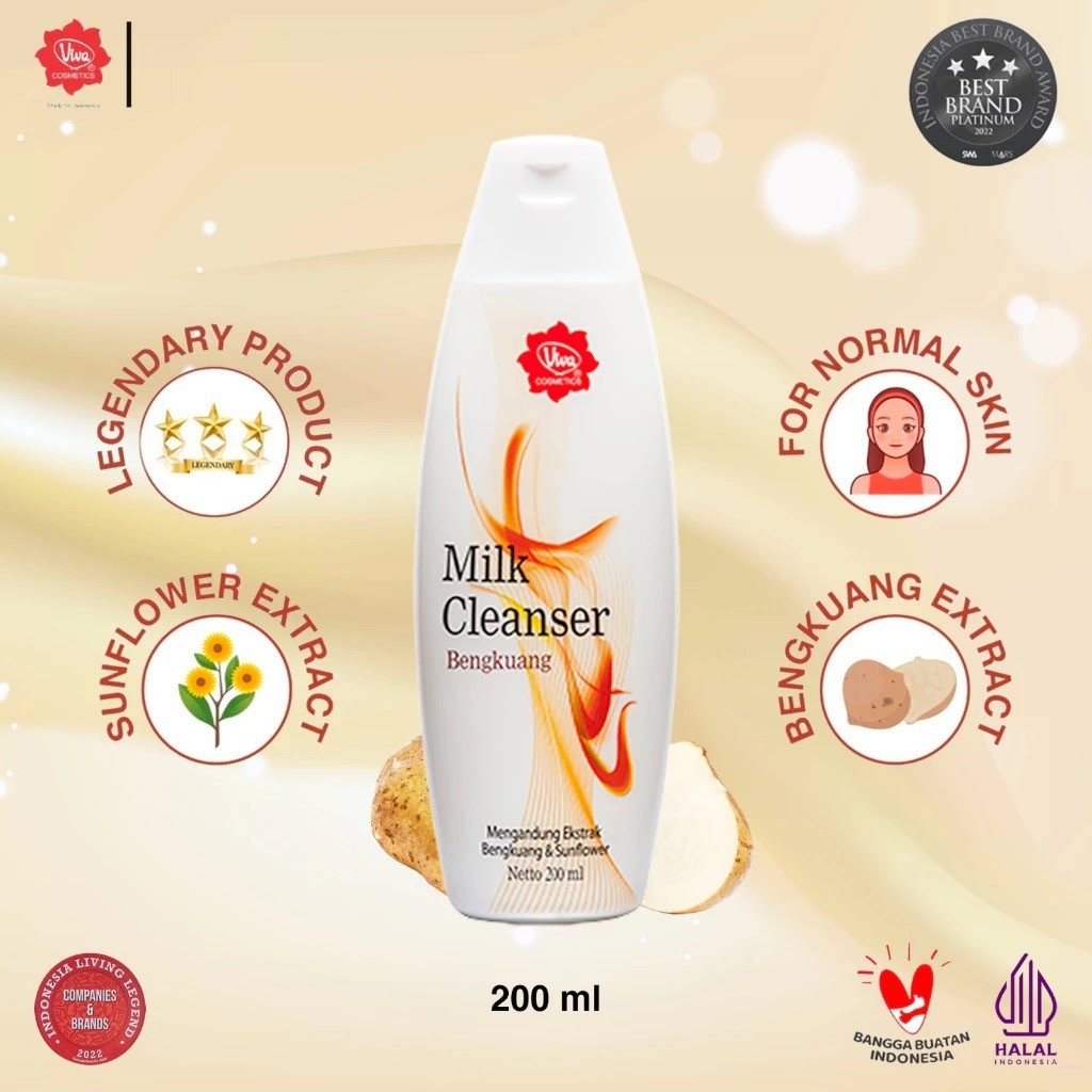 Viva Milk Cleanser Emollient 100 ml & 200 ml / Merah Jingga Official - Gambar 2
