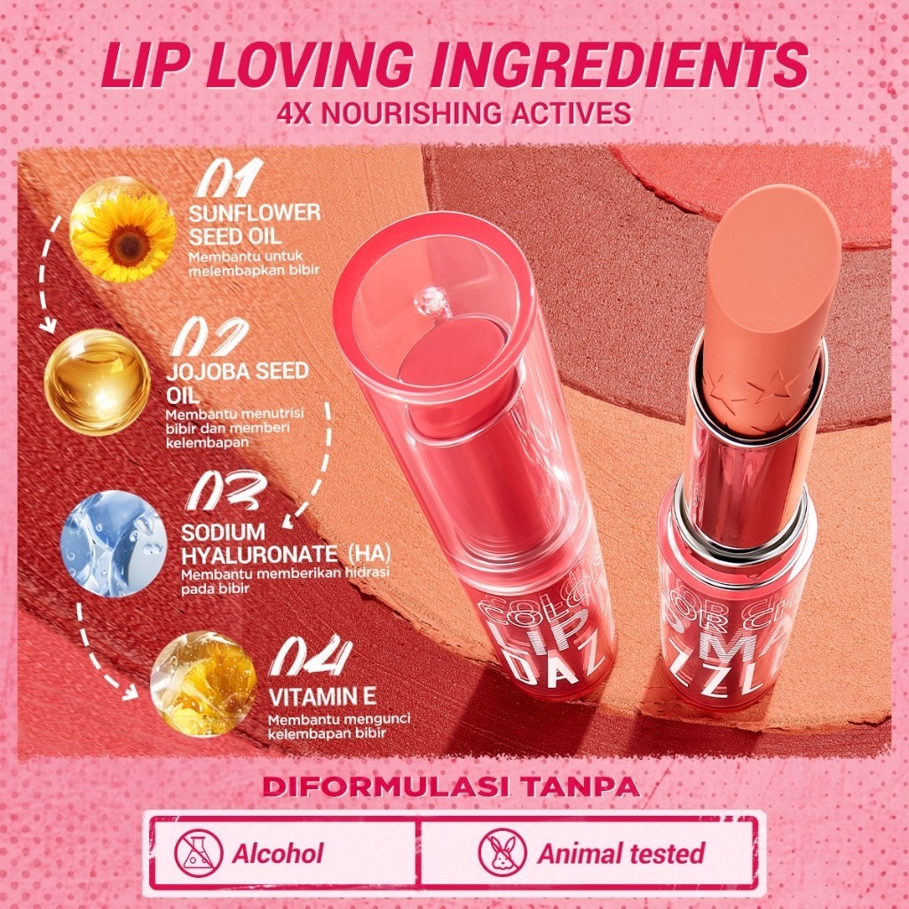 Dazzle Me Color Chrome Lip Matte / Merah Jingga Official - Gambar 4