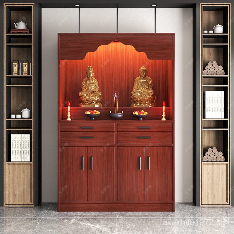 Personal Shrine Altar Table With Storage - Chinese Style Buddhist Meditation Table, 39.4 Inch Home Incense Table