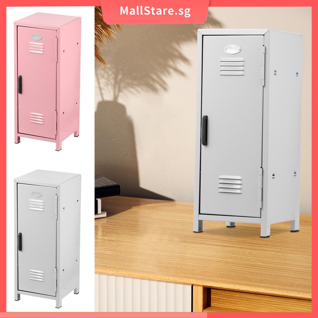 Mini Locker with Lock and Key Rustproof Metal Small Locker Portable ...