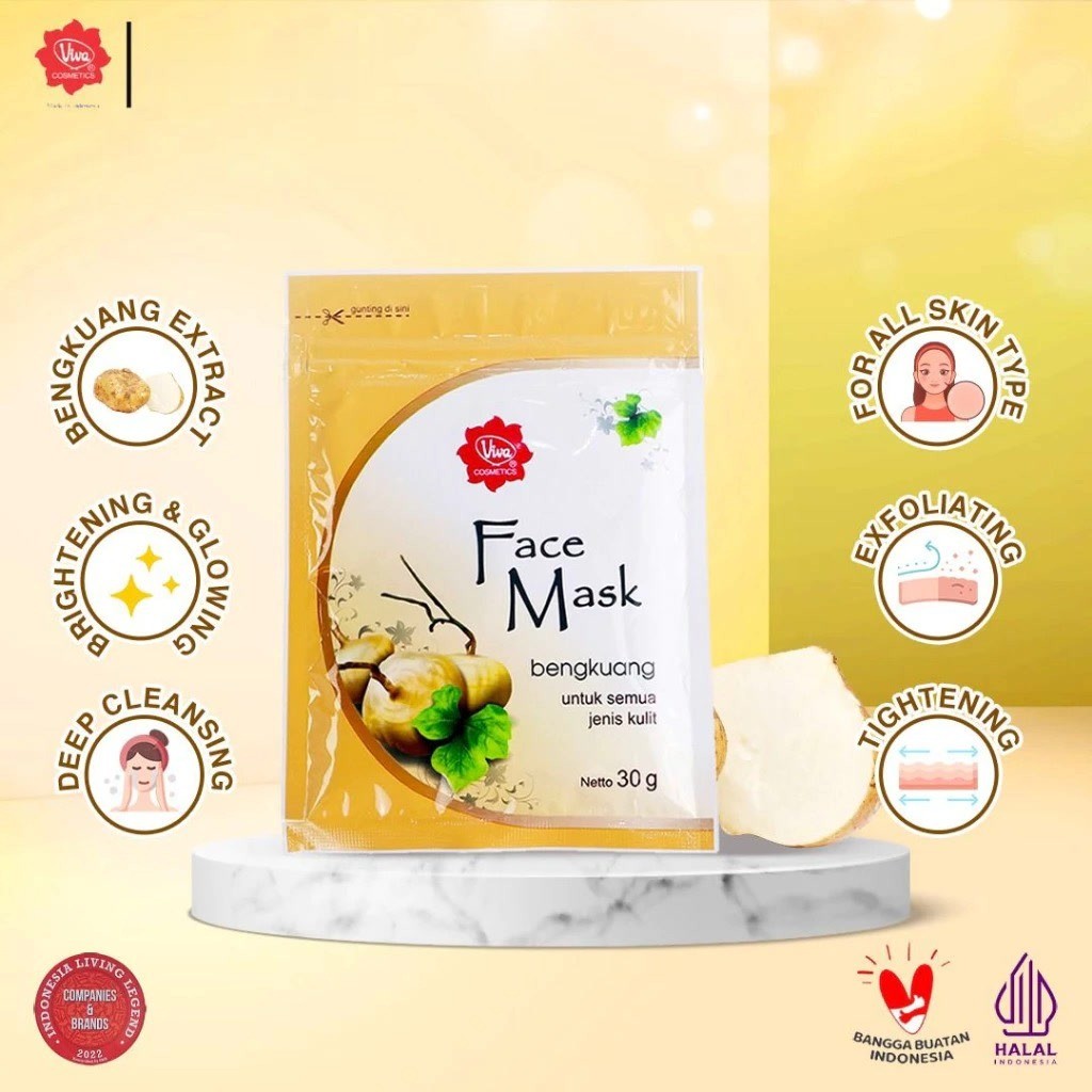 Viva Face Mask Sachet ukuran 30 g / Masker Wajah / Merah Jingga Official - Gambar 4