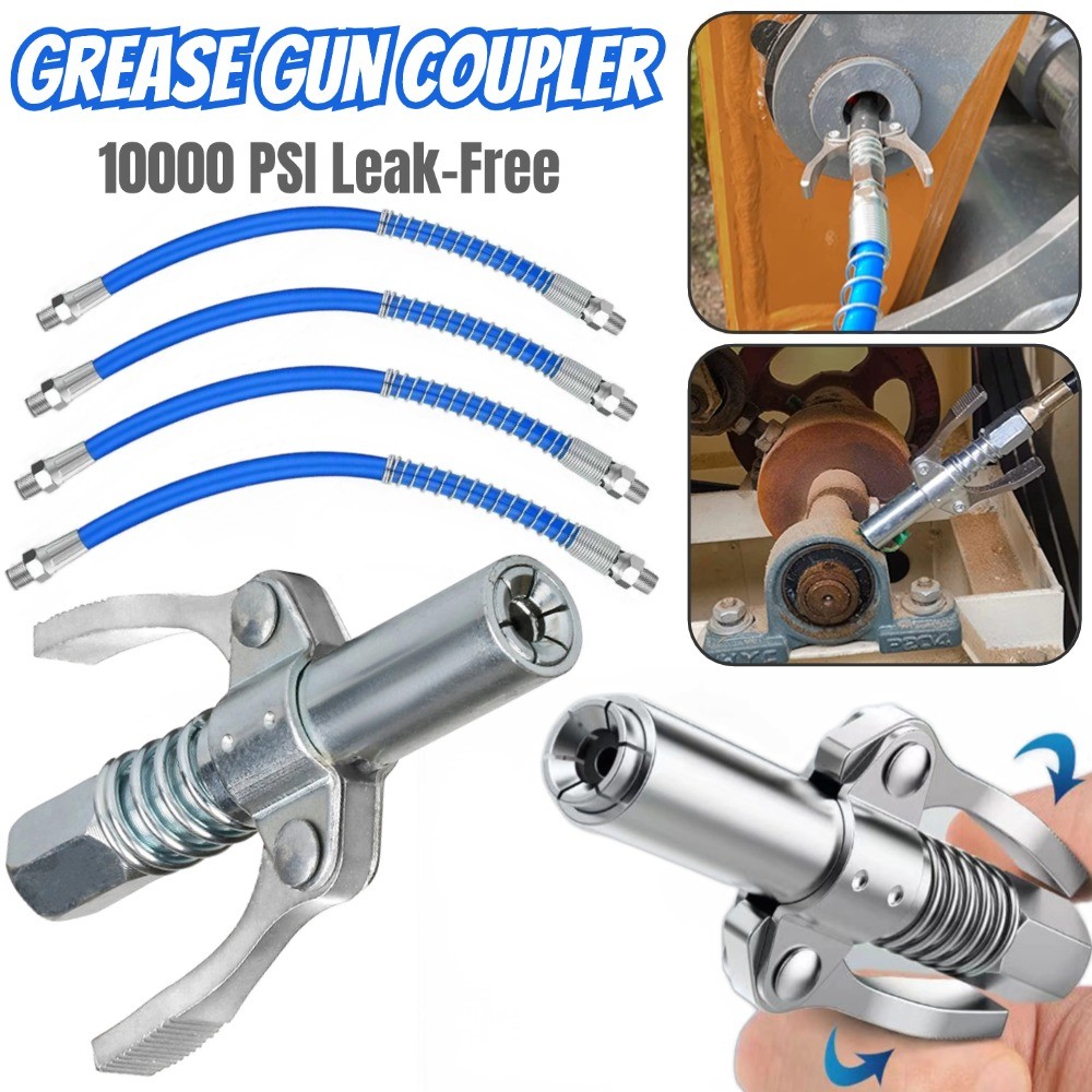 10000PSI Grease Gun Coupler NPTI/8 Oil Pump Quick Release Grease Nozzle ...