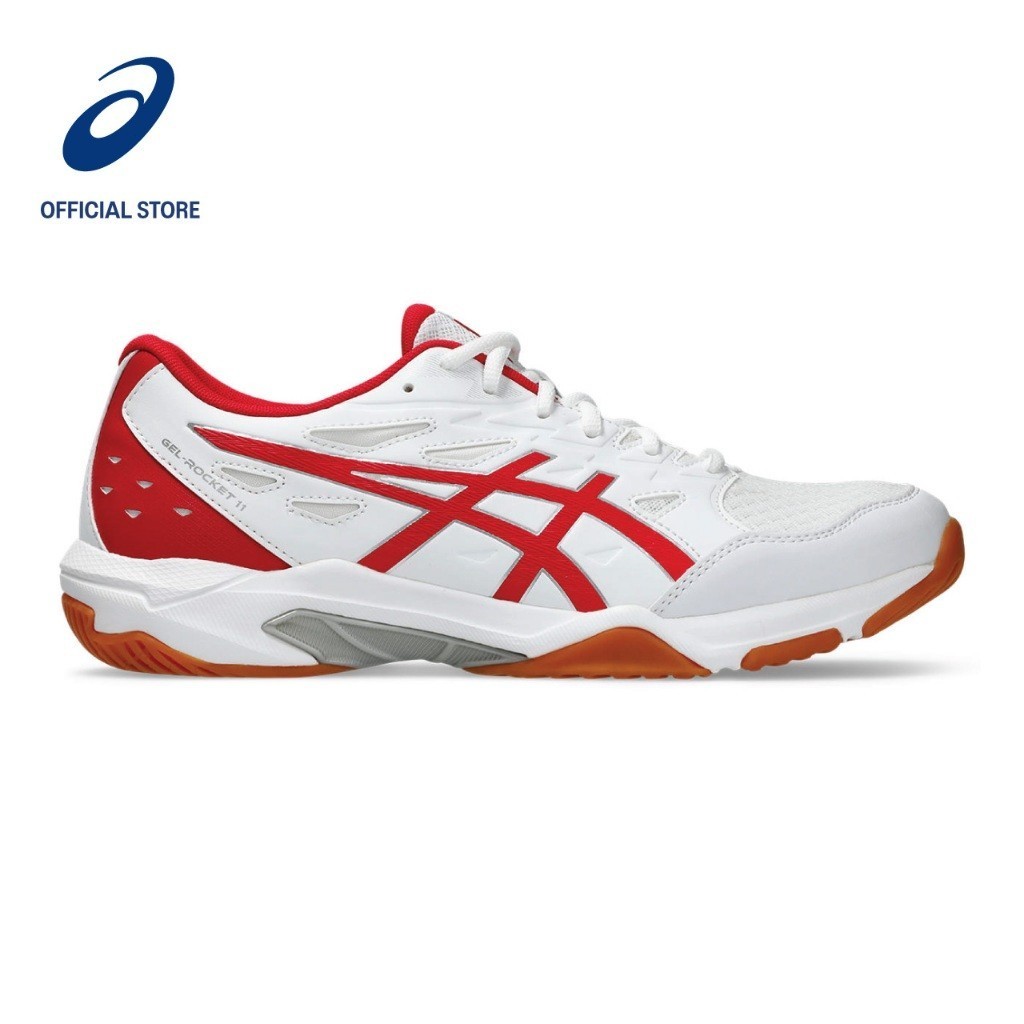 ASICS Unisex GEL ROCKET 11 Indoor Court Shoes in White Classic Red Shopee Singapore