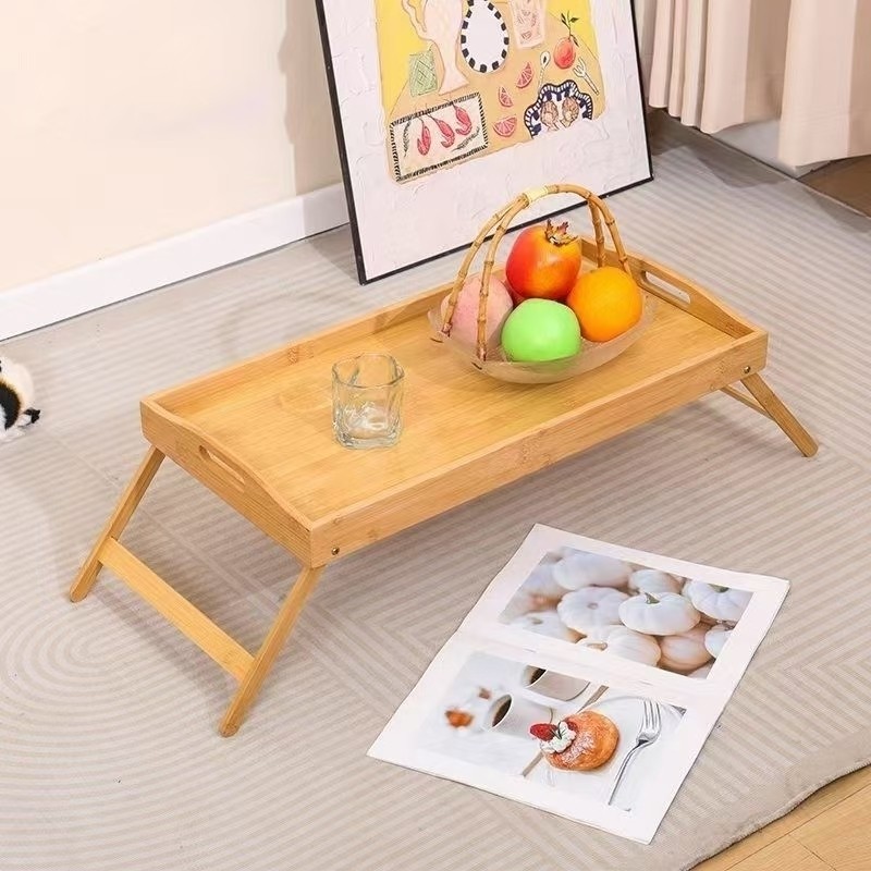 Wooden Foldable Table Study Table Laptop Table Portable Breakfast Bed ...
