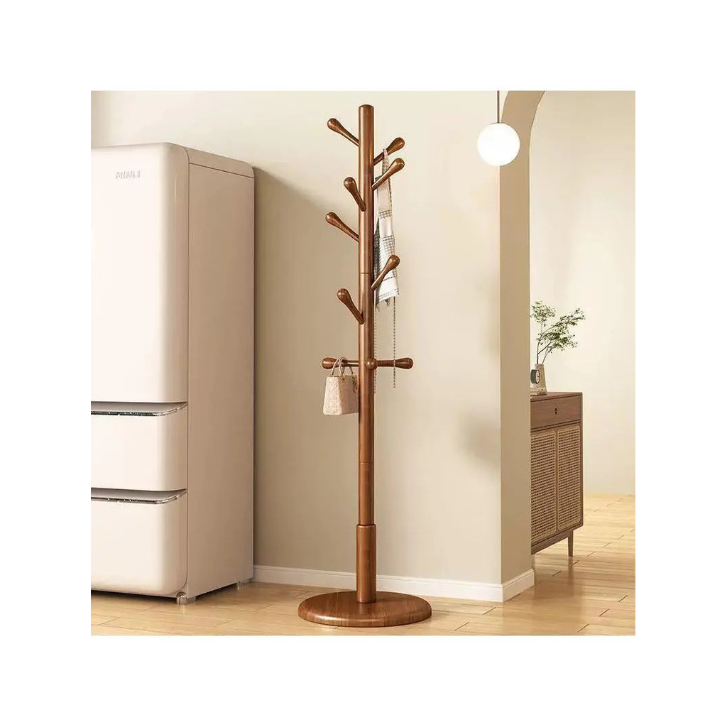 [48H Shipping] Solid Wood Floor-standing Coat Rack Clothes Rack Bedroom ...
