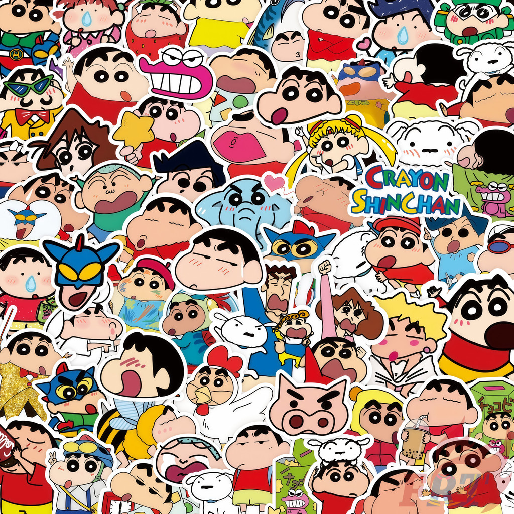 100Pcs/Set Q Funny Crayon Shin-chan Stickers Fashion DIY Decals Doodle ...