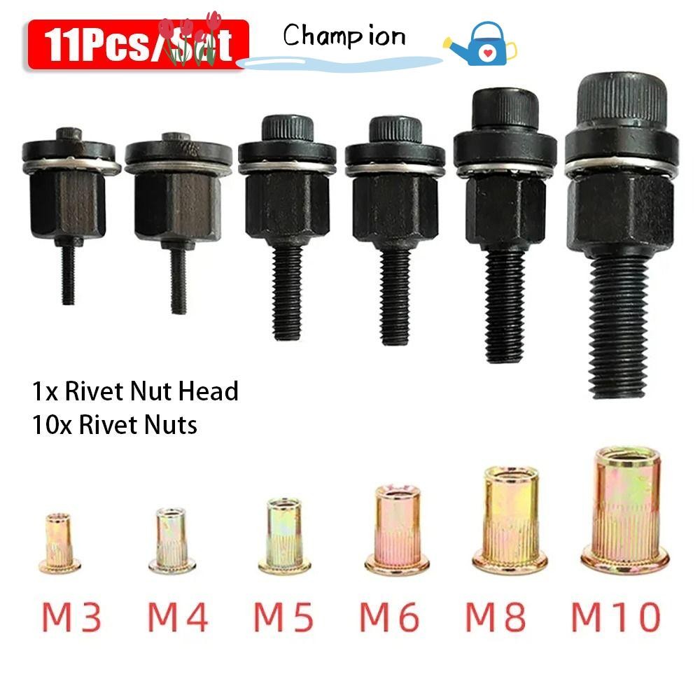 CHAMPIONO 11Pcs/Set Manual Riveter Tool, Mandrel Staple Easy ...